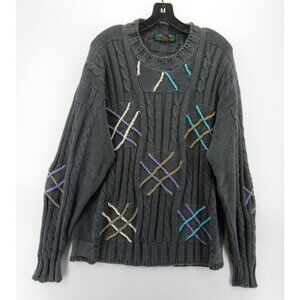 VINTAGE Colours Alexander Julian Sweater XL Linen Blend Pullover 90s